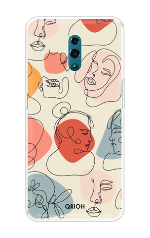 Abstract Faces Soft Cover for Oppo Reno