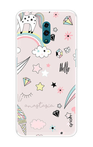 Unicorn Doodle Soft Cover For Oppo Reno