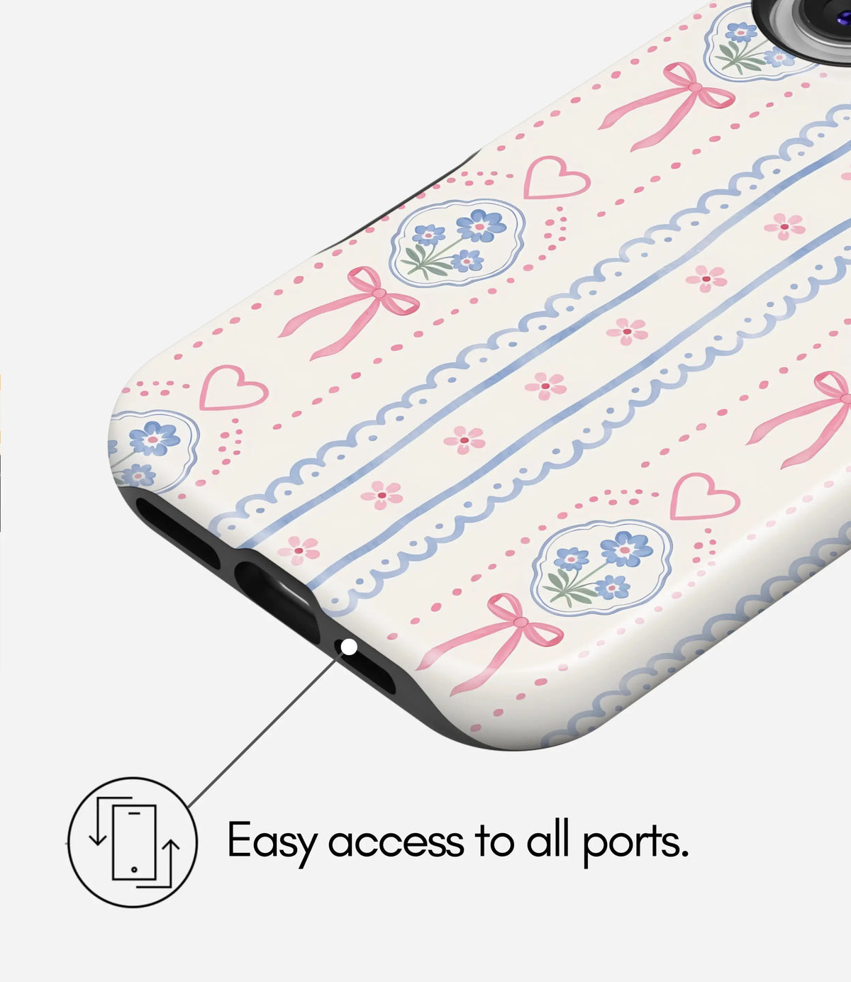 Coquette Bloom Lace Premium Tough Shining Phone Case (Double Layer) Available For All iPhone Models