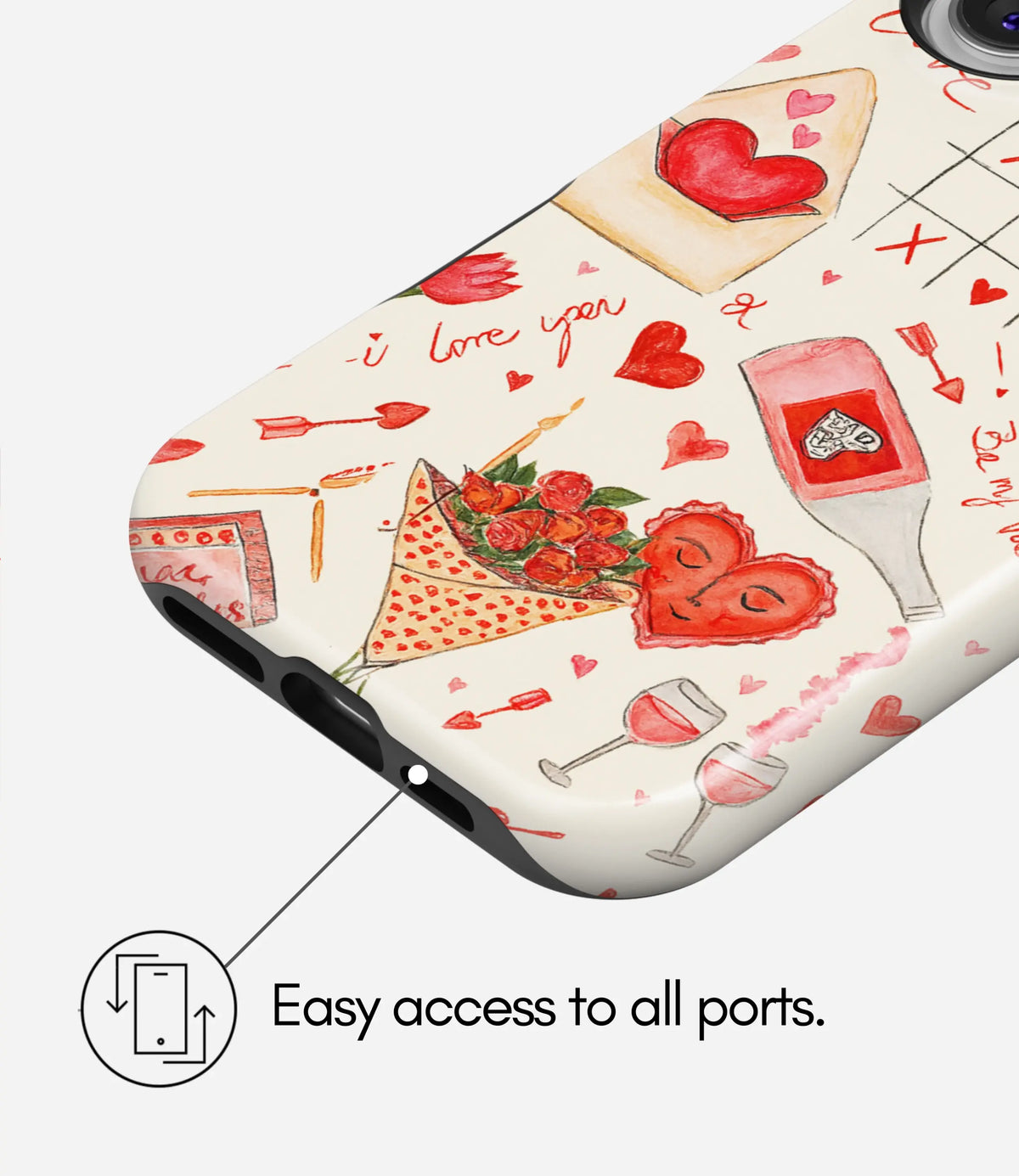 Be My Valentine Premium Tough Shining Phone Case (Double Layer) Available For All iPhone Models