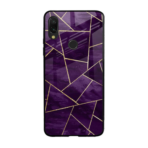 Geometric Purple Glossy Case For Xiaomi Redmi Note 7S