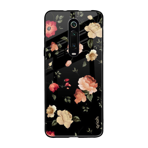 Black Spring Floral Glossy Case for Xiaomi Redmi K20