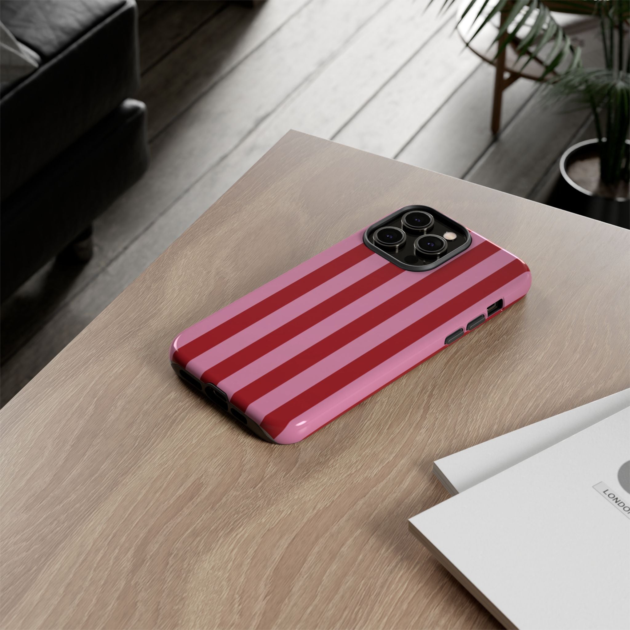 Pink Stripes Tough Case  Available For All iPhone Models