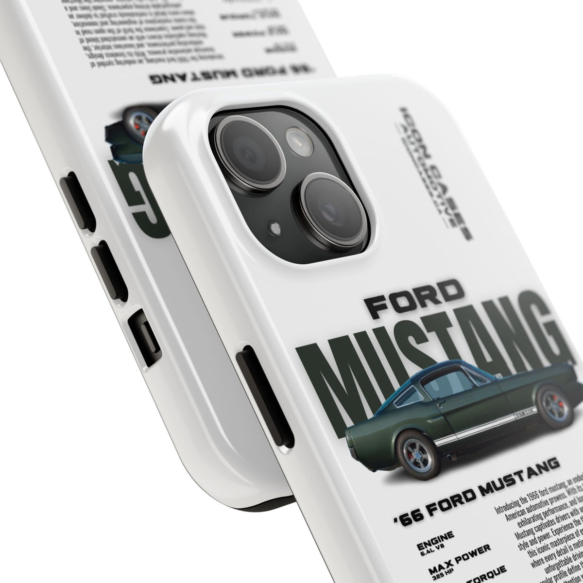 Ford Mustang White Premium Tough Shining Phone Case (Double Layer) Available For All iPhone Models