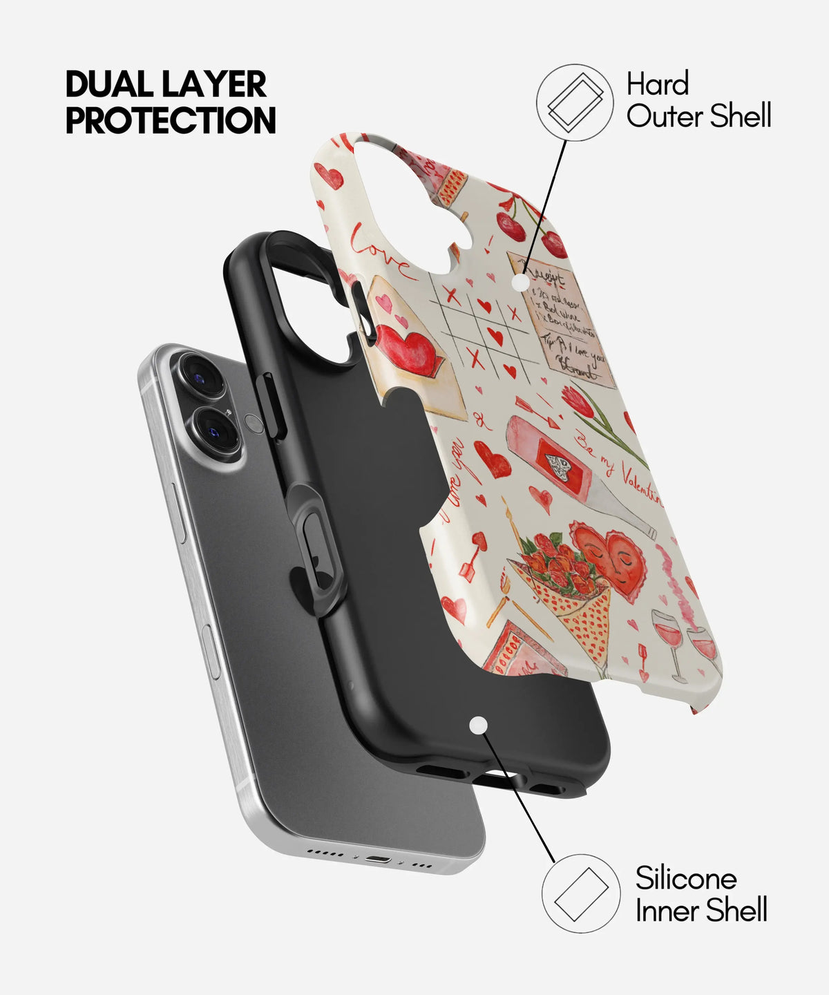 Be My Valentine Premium Tough Shining Phone Case (Double Layer) Available For All iPhone Models