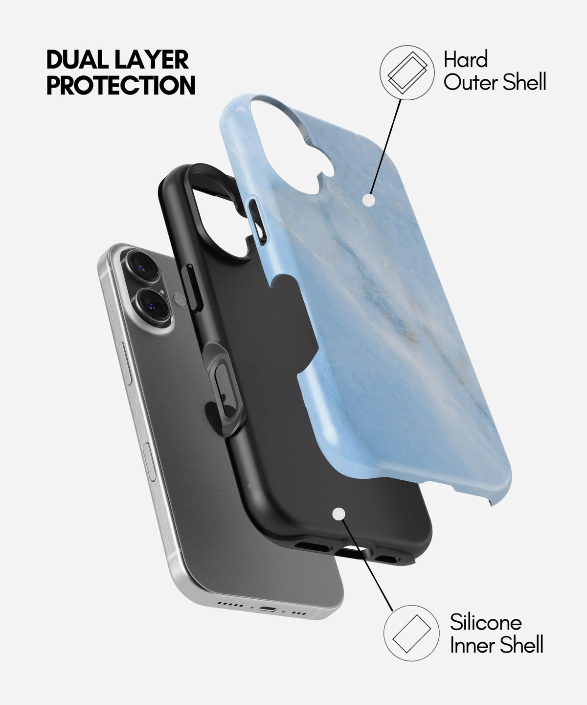 Frozen Veins Premium Tough Shining Phone Case (Double Layer) Available For All iPhone Models