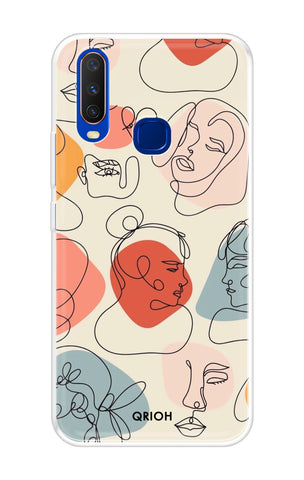 Abstract Faces Soft Cover for Vivo Y15 2019