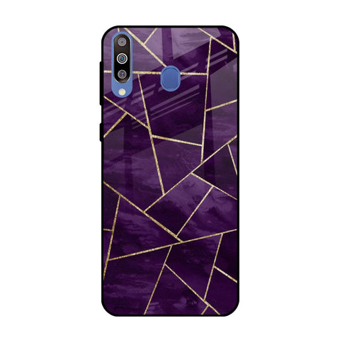 Geometric Purple Glossy Case For Samsung Galaxy M40