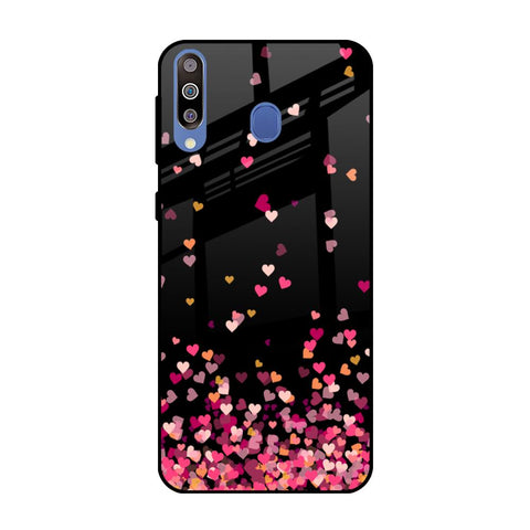 Heart Rain Fall Glossy Case For Samsung Galaxy M40