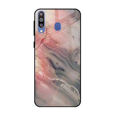 Pink And Grey Marble Glossy Case For Samsung Galaxy M40