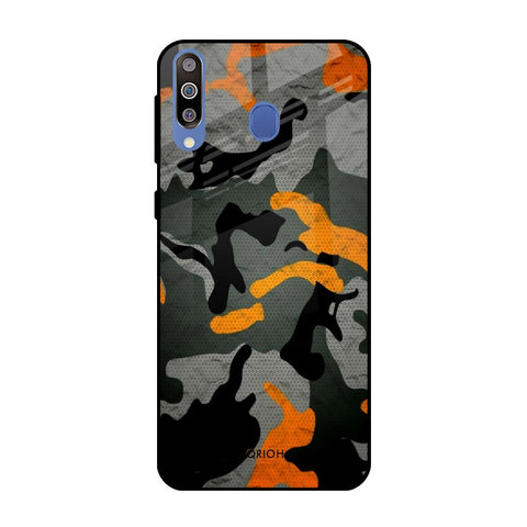 Camouflage Orange Glossy Case For Samsung Galaxy M40