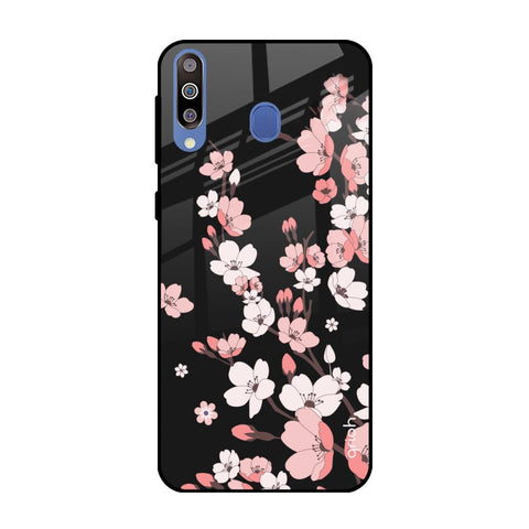 Black Cherry Blossom Glossy Case for Samsung Galaxy M40