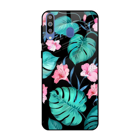 Tropical Leaves & Pink Flowers Glossy case for Samsung Galaxy M40