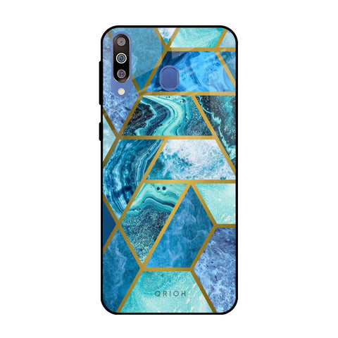 Turquoise Geometrical Marble Glossy Case for Samsung Galaxy M40