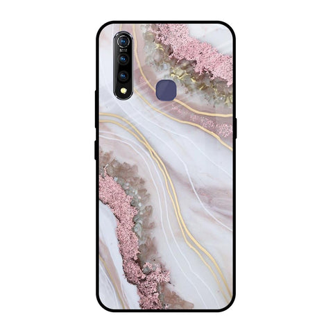 Pink & Gold Gllitter Marble Glossy Case for Vivo Z1 Pro