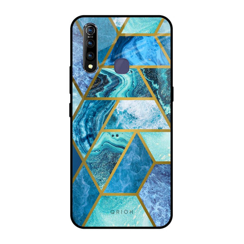 Turquoise Geometrical Marble Glossy Case for Vivo Z1 Pro