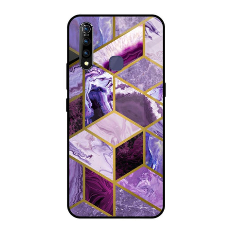 Purple Rhombus Marble Glossy Case for Vivo Z1 Pro