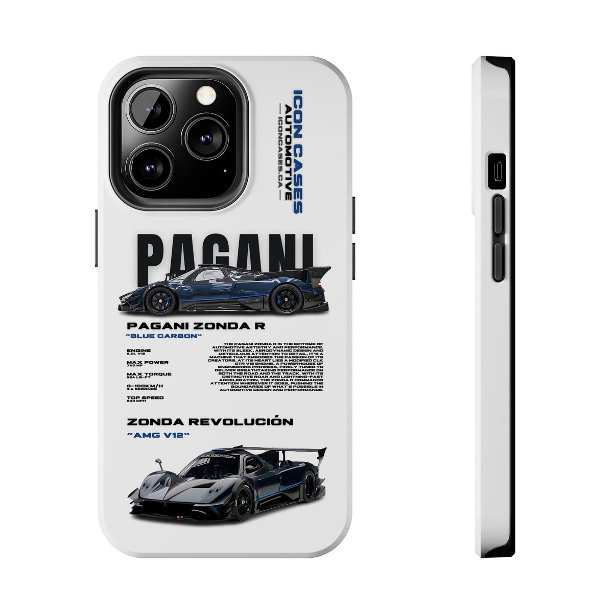 Pagani Zonda R White Premium Tough Shining Phone Case (Double Layer) Available For All iPhone Models