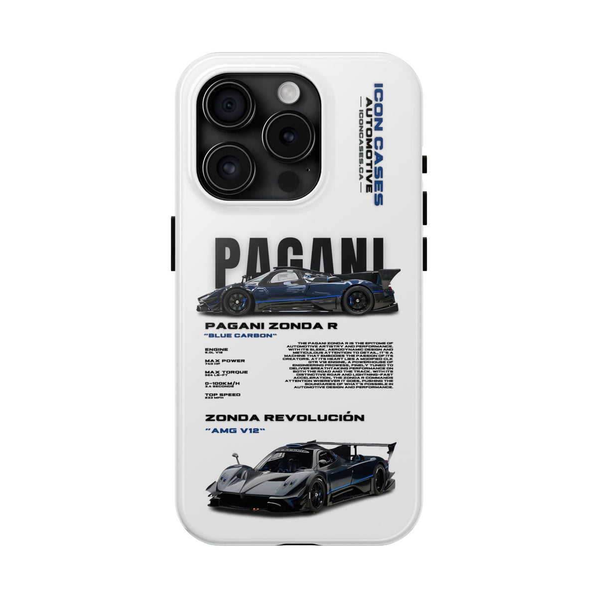 Pagani Zonda R White Premium Tough Shining Phone Case (Double Layer) Available For All iPhone Models
