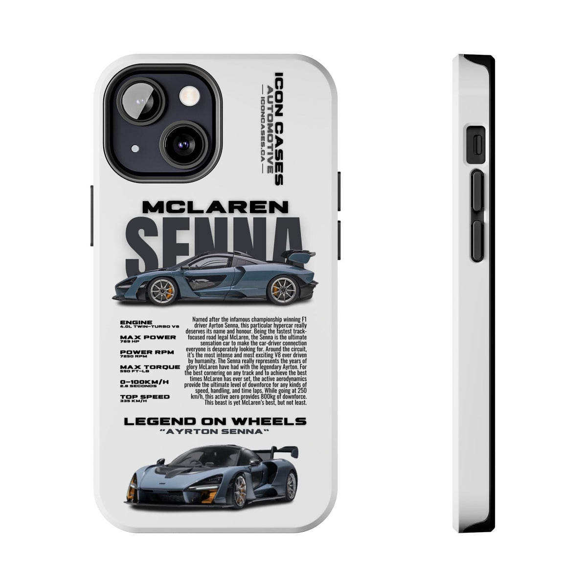 McLaren Senna White Premium Tough Shining Phone Case (Double Layer) Available For All iPhone Models