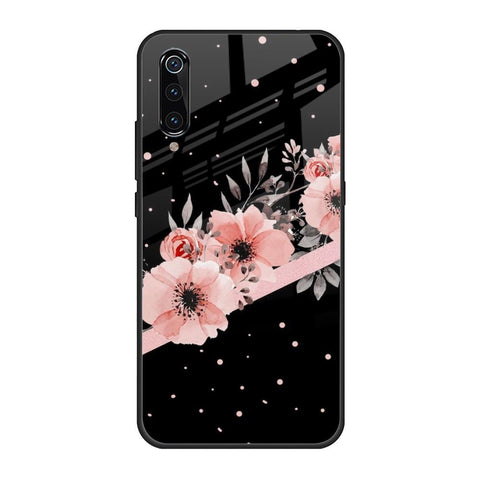 Floral Black Band Glossy Case For Xiaomi Mi A3