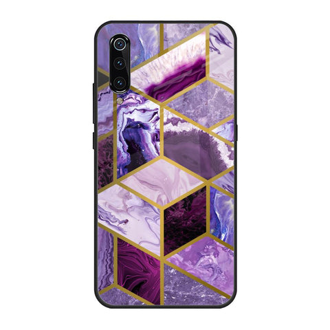 Purple Rhombus Marble Glossy Case for Xiaomi Mi A3