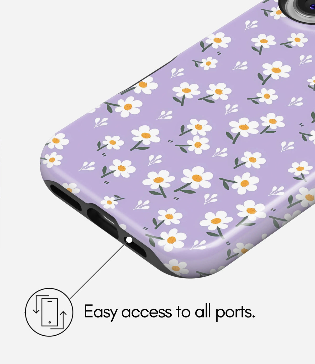 Lavender Daisy Bloom Premium Tough Shining Phone Case (Double Layer) Available For All iPhone Models