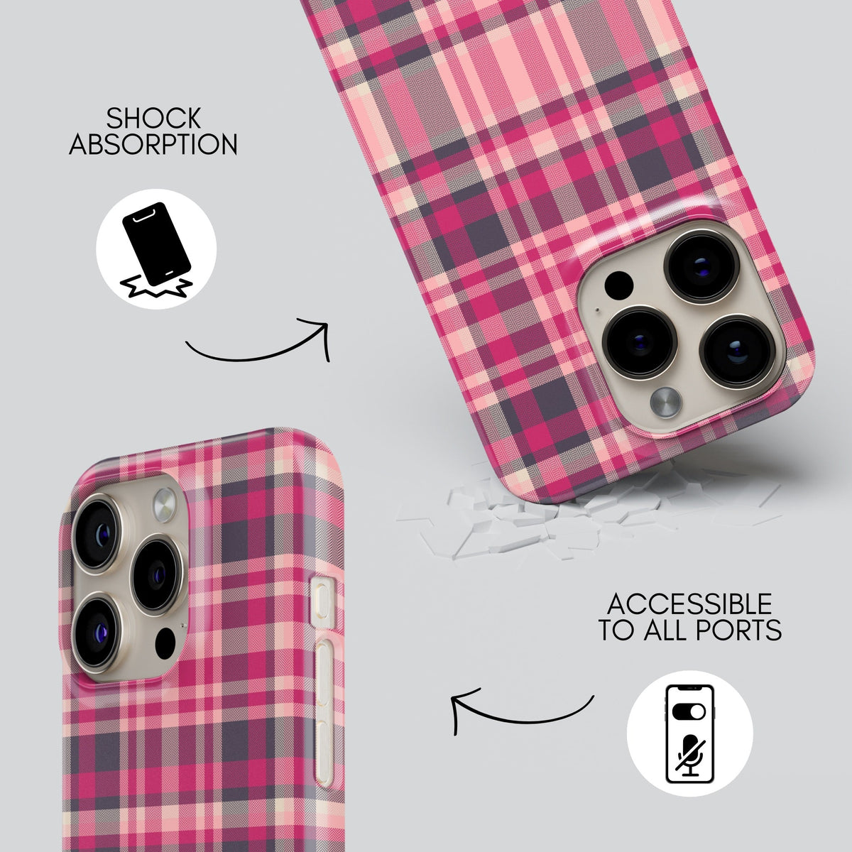 Plum Premium Tough Shining Phone Case (Double Layer) Available For All iPhone Models