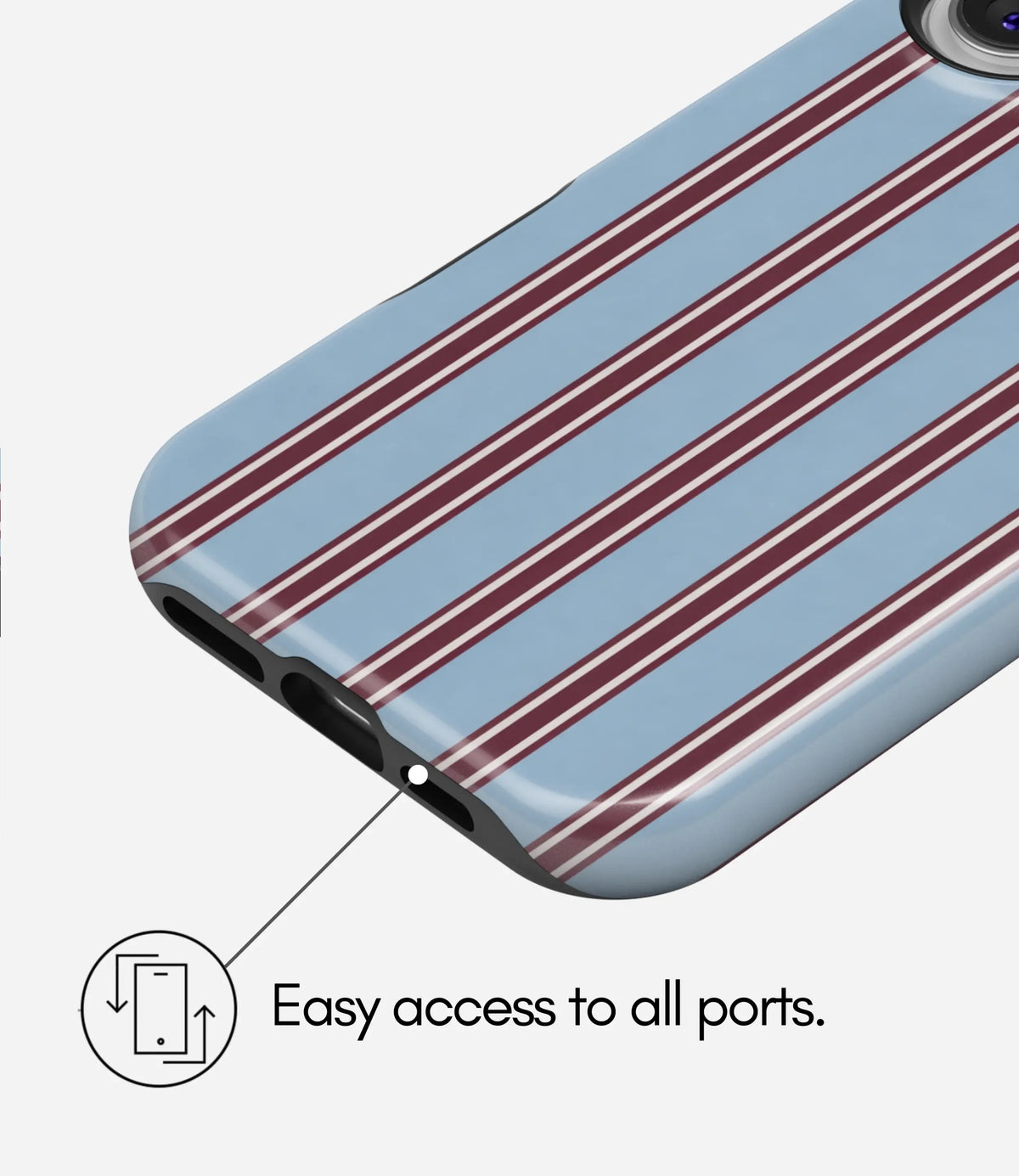 Bordeaux Stripe Premium Tough Shining Phone Case (Double Layer) Available For All iPhone Models