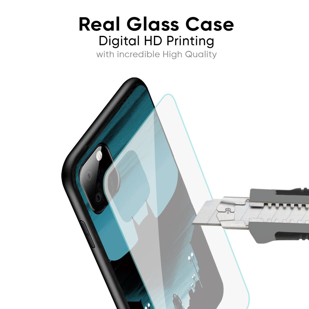 Cyan Bat Glass Case for iPhone 17 Pro Max