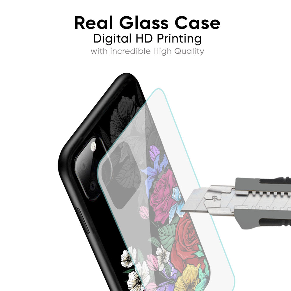 Rose Flower Bunch Art Glass Case for iPhone 17 Pro Max