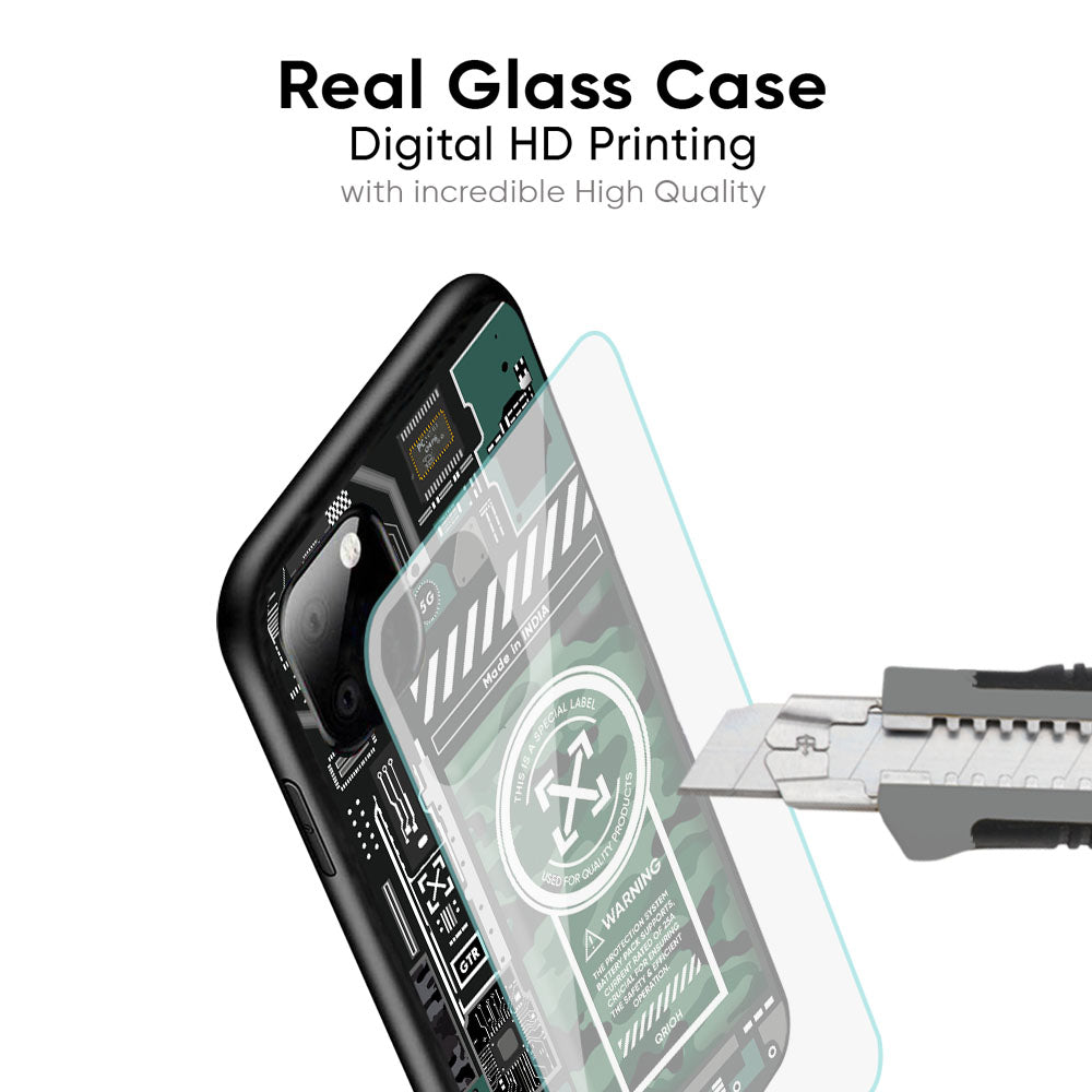 Green Camo Circuit Glass Case for iPhone 17 Pro Max