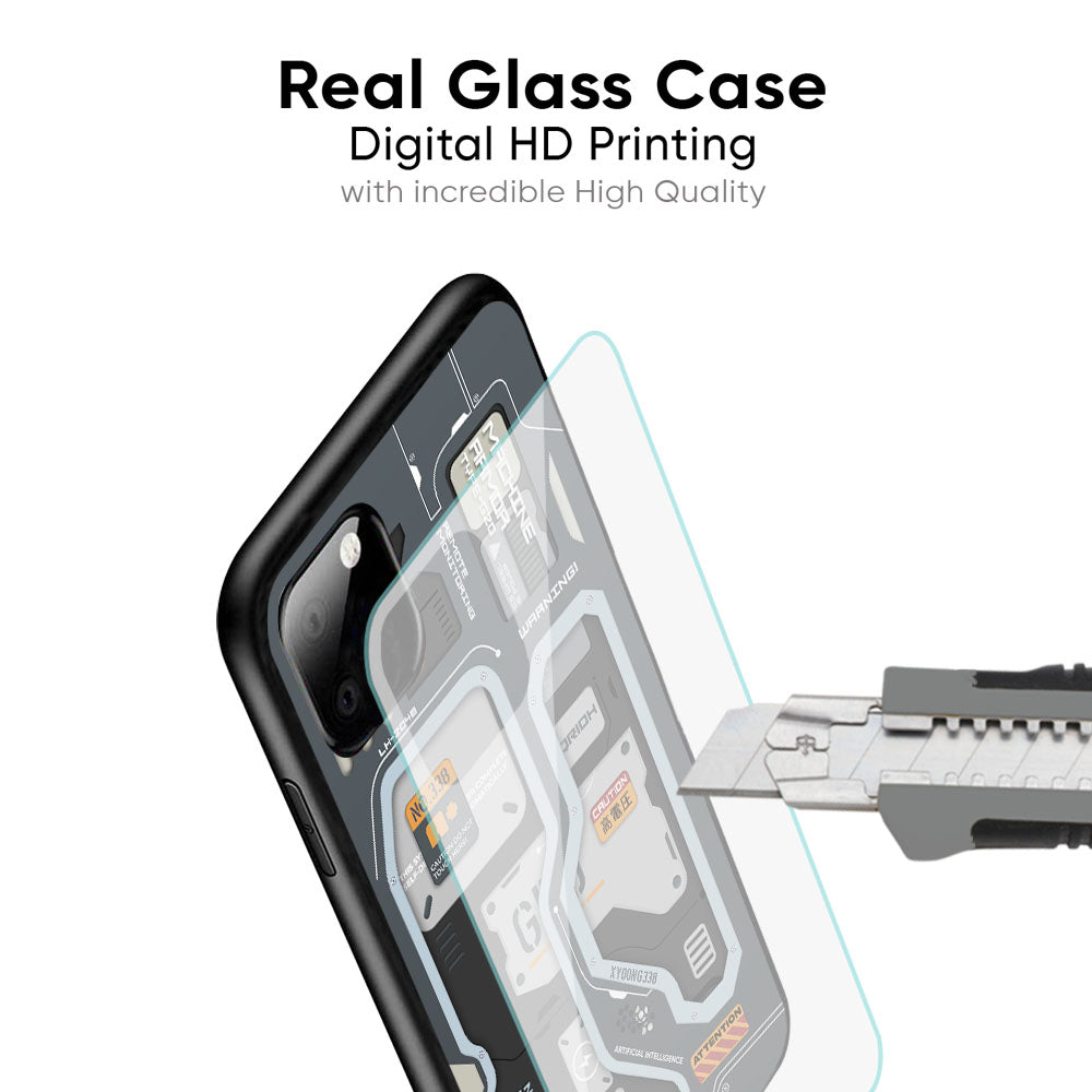 Retro Futuristic Glass Case for iPhone 17 Pro Max