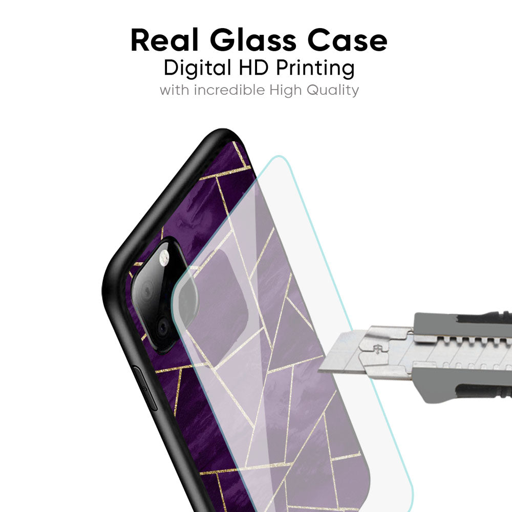 Geometric Purple Glass Case For iPhone 17 Pro Max