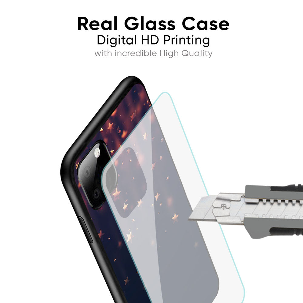 Falling Stars Glass Case For iPhone 17 Pro Max