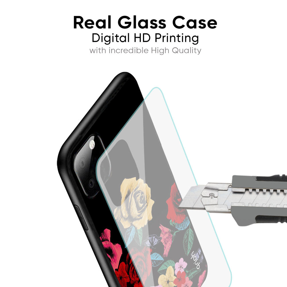 Floral Decorative Glass Case For iPhone 17 Pro Max