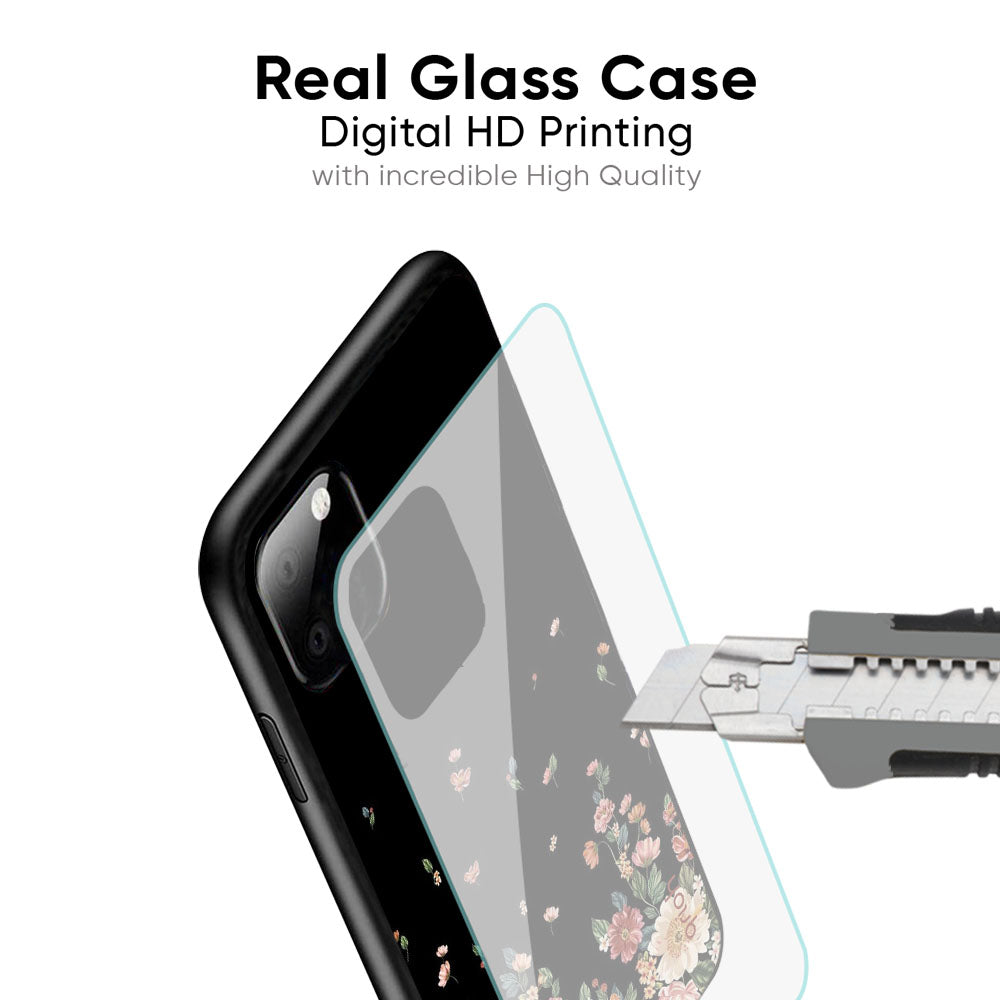 Floating Floral Print Glass Case for iPhone 17 Pro Max
