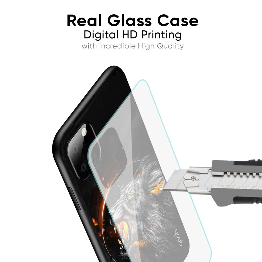 Aggressive Lion Glass Case for iPhone 17 Pro Max