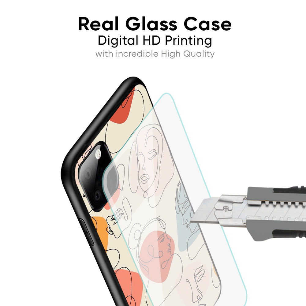 Abstract Faces Glass Case for iPhone 17 Pro Max