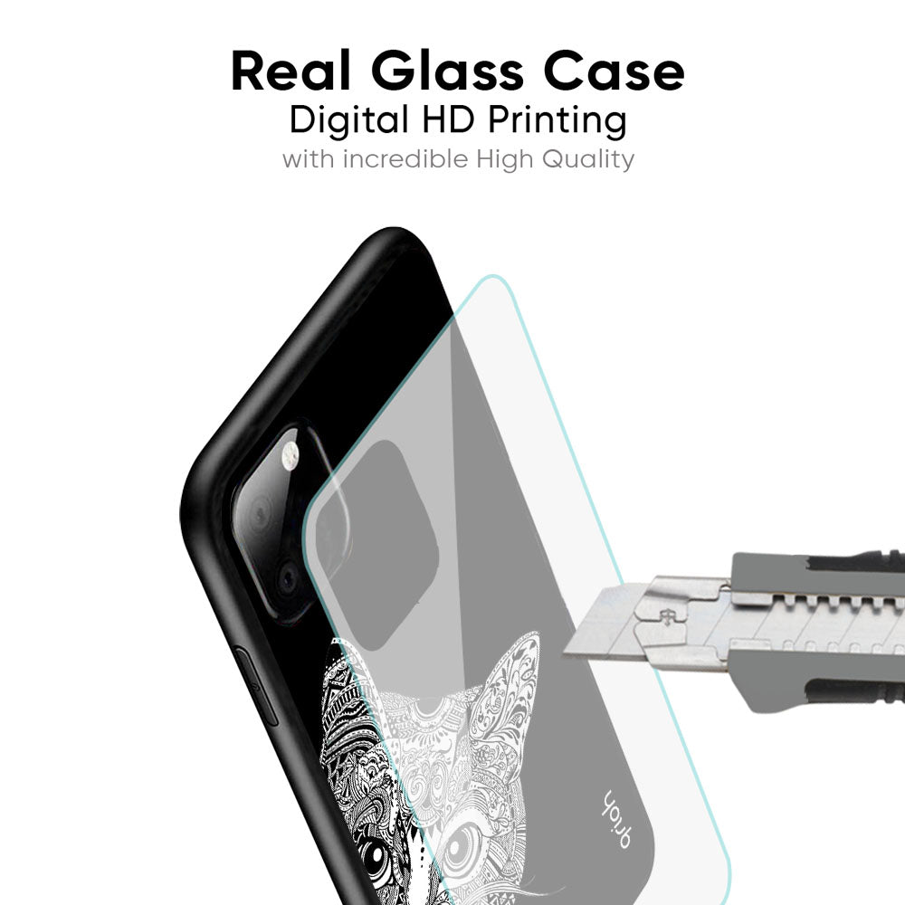 Kitten Mandala Glass Case for iPhone 17 Pro Max
