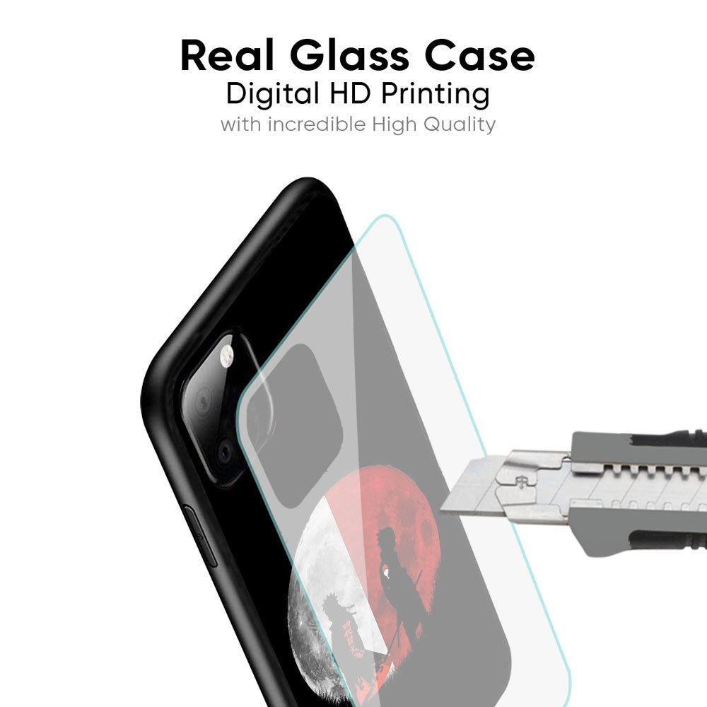 Anime Red Moon Glass Case for iPhone 17 Pro Max