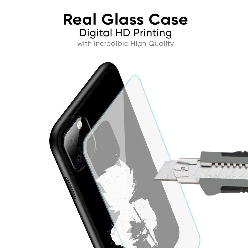 Monochrome Goku Glass Case for iPhone 17 Pro Max
