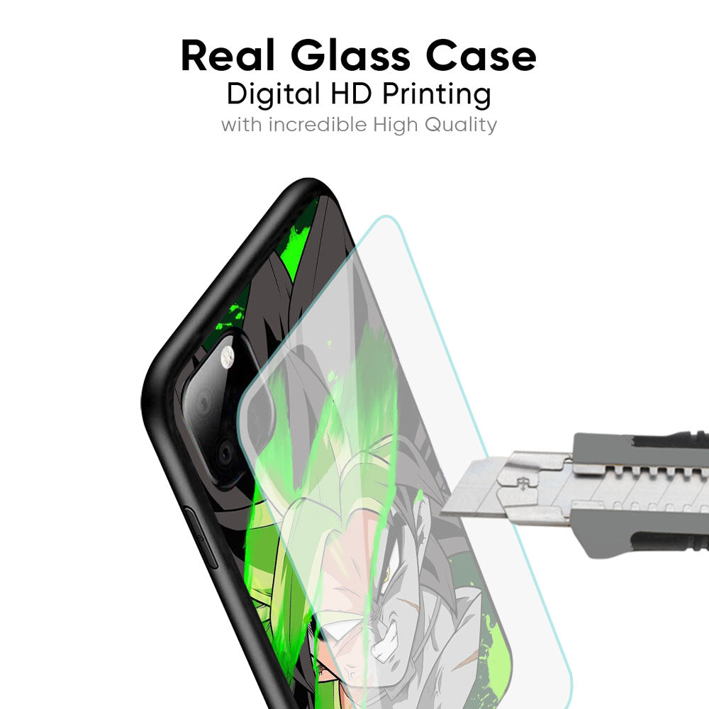 Anime Green Splash Glass Case for iPhone 17 Pro Max