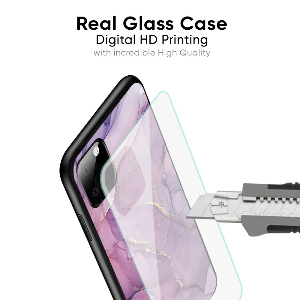 Purple Gold Marble Glass Case for iPhone 17 Pro Max