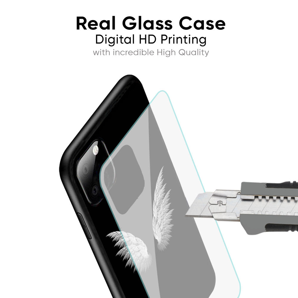 White Angel Wings Glass Case for iPhone 17 Pro Max