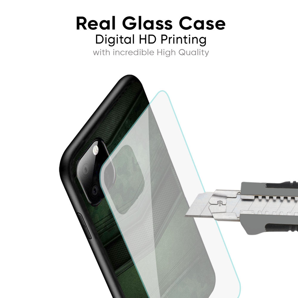 Green Leather Glass Case for iPhone 17 Pro Max