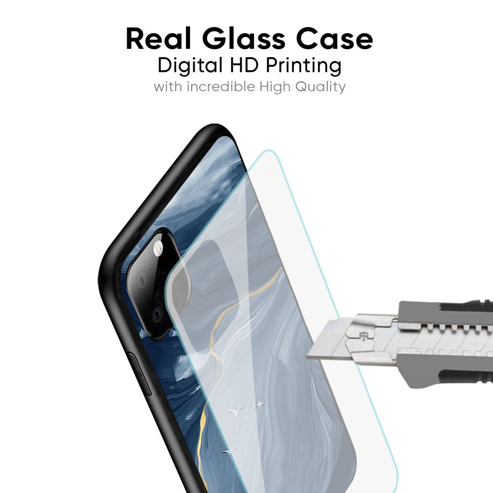Deep Ocean Marble Glass Case for iPhone 17 Pro Max