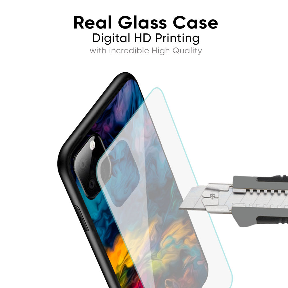 Multicolor Oil Painting Glass Case for iPhone 17 Pro Max