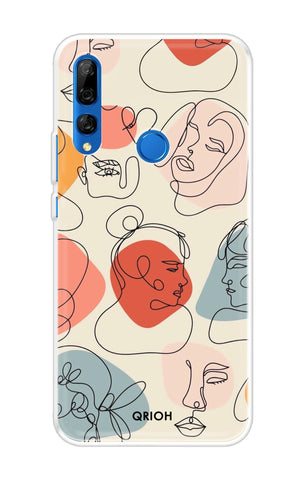 Abstract Faces Soft Cover for Huawei Y9 Prime 2019