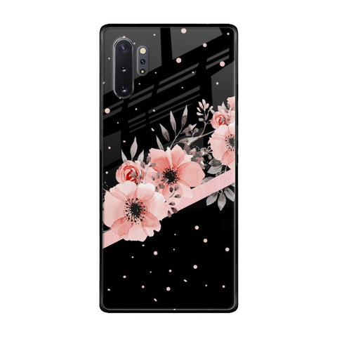 Floral Black Band Glossy Case For Samsung Galaxy Note 10 Plus